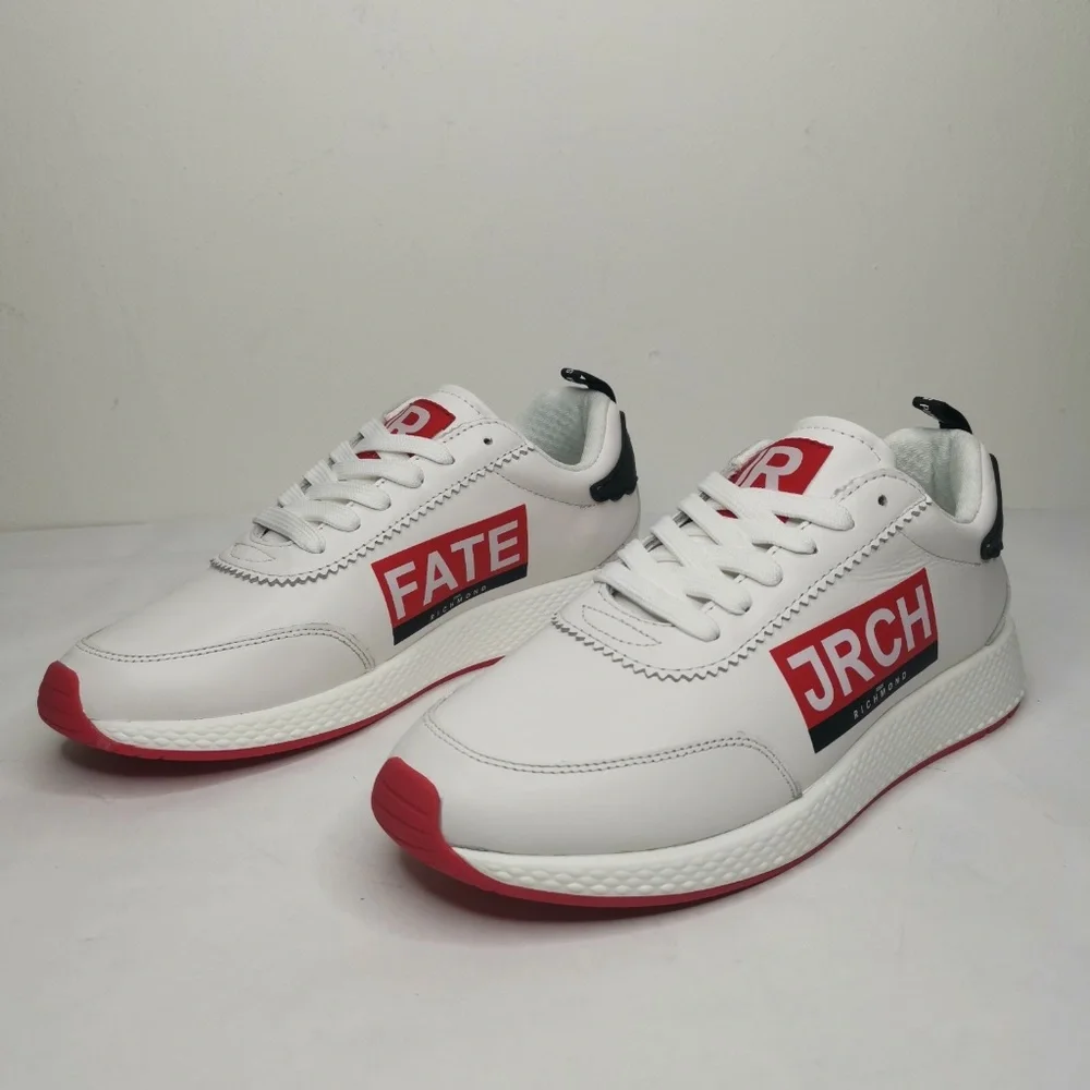 $495 - JOHN RICHMOND White and Red Logo Sneaker Women's 10 (EU 40)